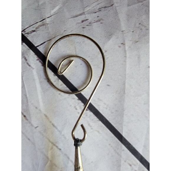 Vintage Glass Beaded Dangling Tassels 2 Ornaments Gold Pink White - Picture 8 of 9